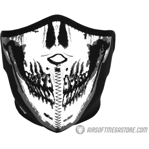 Zan Headgear Airsoft Neoprene Skull Lower Face Mask - Black & White