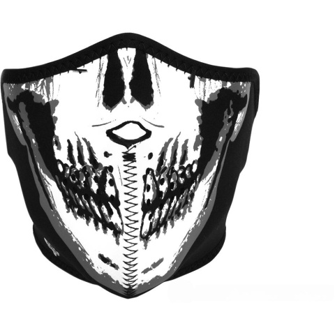 Zan Headgear Airsoft Neoprene Skull Lower Face Mask - Black & White