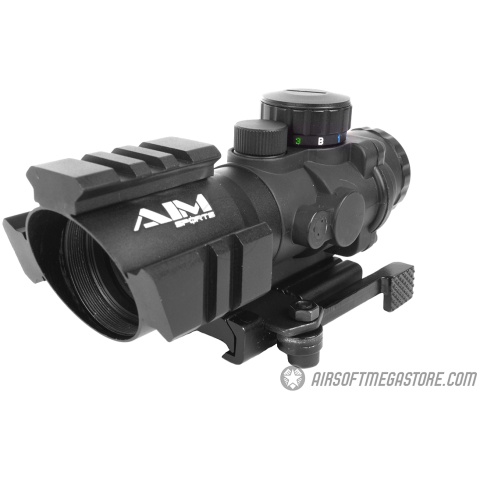 AIM Sports 4x32 Tri-Illuminated Red / Green / Blue Dot QD Rifle Scope