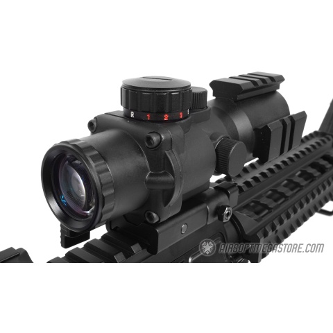 AIM Sports 4x32 Tri-Illuminated Red / Green / Blue Dot QD Rifle Scope