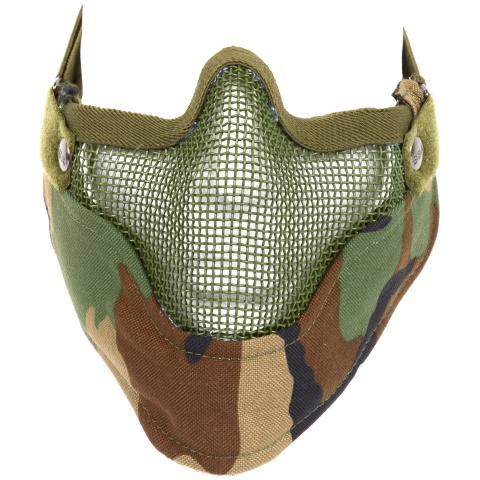 Black Bear Airsoft VENOM Tactical Mesh Lower Face Mask - WOODLAND
