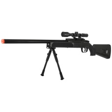 CYMA Airsoft MK51 Bolt Action Sniper Rifle w/ Scope - BLACK