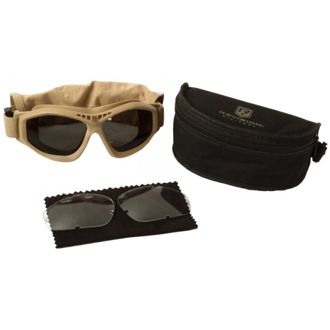 Revision Bullet Ant Ballistic Goggles w/ Smoke & Clear Lenses - TAN