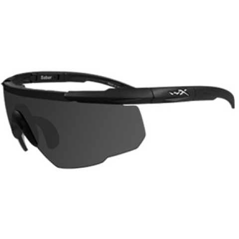Wiley X Saber Changeable Ballistic Glasses Eye Protection - SMOKE GREY