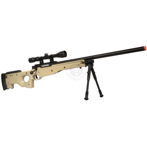 WellFire MK96 Bolt Action AWP Sniper Rifle w/ Scope and Bipod - TAN