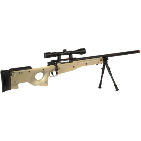 WellFire MK96 Bolt Action AWP Sniper Rifle w/ Scope and Bipod - TAN