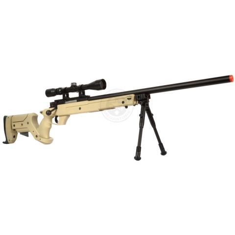 WellFire SR22 Bolt Action Type 22 Sniper Rifle w/ Scope + Bipod - TAN