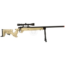 WellFire SR22 Bolt Action Type 22 Sniper Rifle w/ Scope + Bipod - TAN