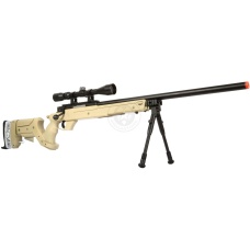 WellFire SR22 Bolt Action Type 22 Sniper Rifle w/ Scope & Bipod - TAN