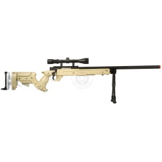 WellFire SR22 Bolt Action Type 22 Sniper Rifle w/ Scope & Bipod - TAN