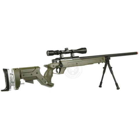 WellFire SR22 Bolt Action Type 22 Sniper Rifle w/ Scope & Bipod - OD