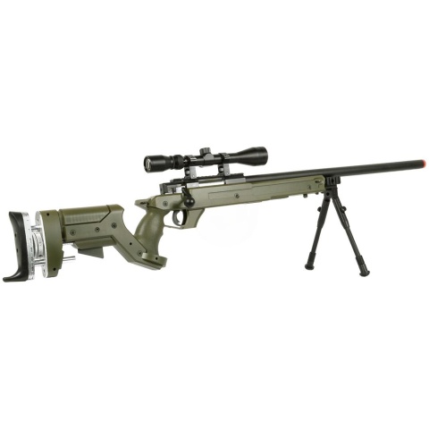 WellFire SR22 Bolt Action Type 22 Sniper Rifle w/ Scope & Bipod - OD