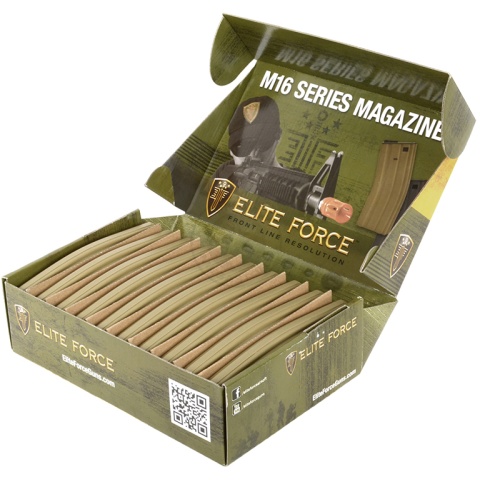Elite Force Pack of 10 140 Round M4 Mid-Capacity Airsoft AEG Magazines (Color: Tan)