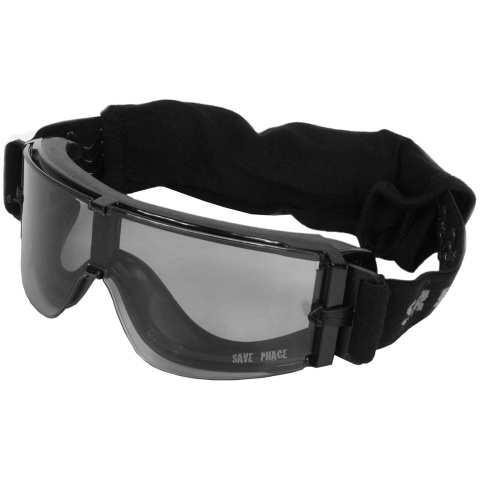 Save Phace Airsoft Eye Protection Grunt Clear Lens Goggles - BLACK