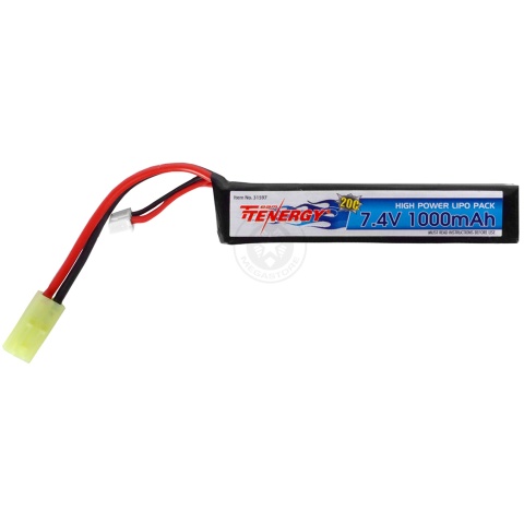 Tenergy 7.4V 1000mAh LiPo Airsoft Buffer Tube Stick Type Battery (No. 31597)