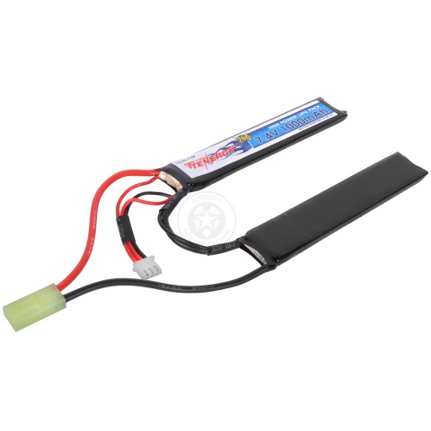 Tenergy 7.4V 1000mAh LiPo Airsoft Crane Stock Butterfly Battery