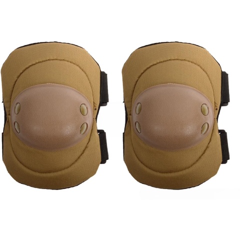 G-Force Outdoor Tactical Elbow Pads w/ Nonslip Rubber Cap - TAN