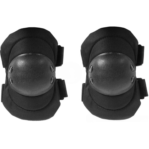 G-Force Outdoor Tactical Elbow Pads w/ Nonslip Rubber Cap - BLACK