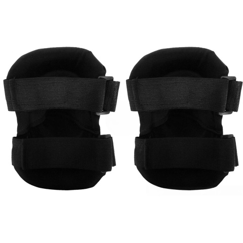 G-Force Outdoor Tactical Elbow Pads w/ Nonslip Rubber Cap - BLACK