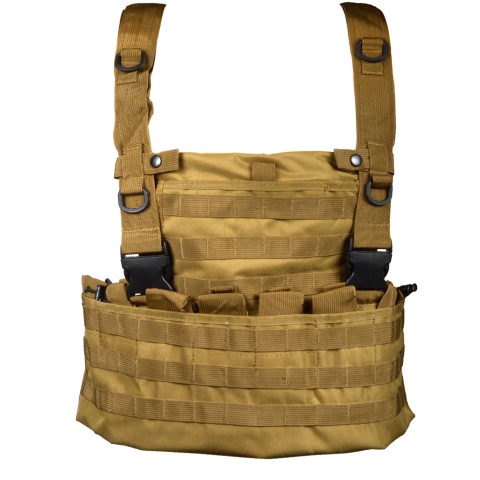 G-Force Warrior MOLLE Chest Rig w/ 6 Mag Pouches - COYOTE BROWN