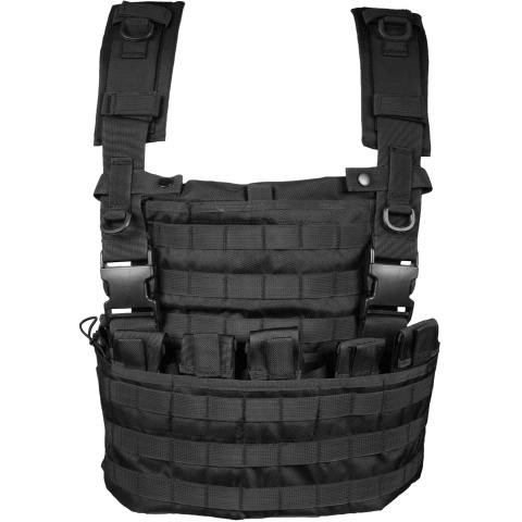 G-Force Warrior MOLLE 1000D Chest Rig - w/ 6 Magazine Pouches - BLACK