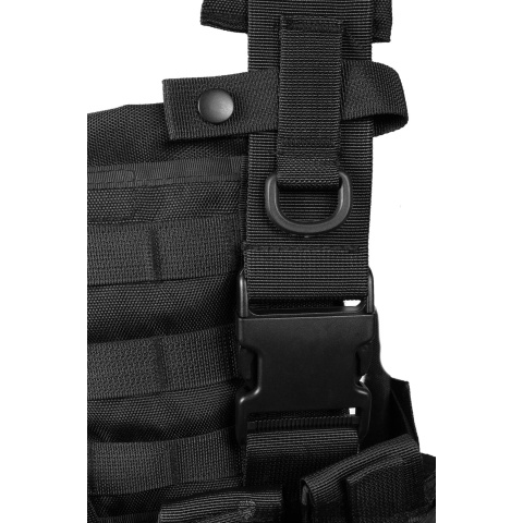 G-Force Warrior MOLLE 1000D Chest Rig - w/ 6 Magazine Pouches - BLACK