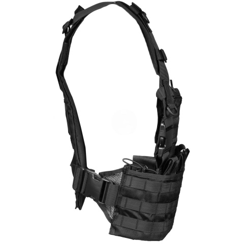 G-Force Warrior MOLLE 1000D Chest Rig - w/ 6 Magazine Pouches - BLACK