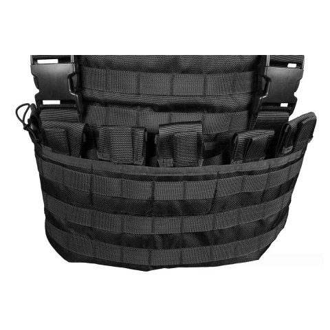 G-Force Warrior MOLLE 1000D Chest Rig - w/ 6 Magazine Pouches - BLACK