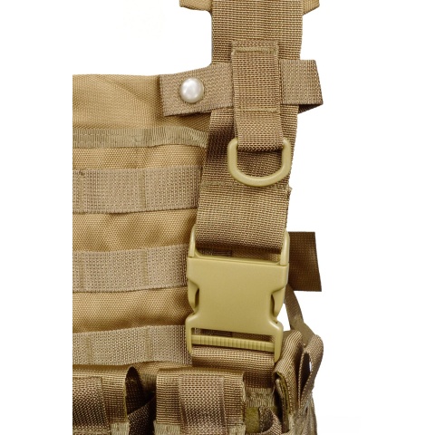 G-Force Warrior 1000D MOLLE Chest Rig - w/ 6 Mag Pouches - COYOTE
