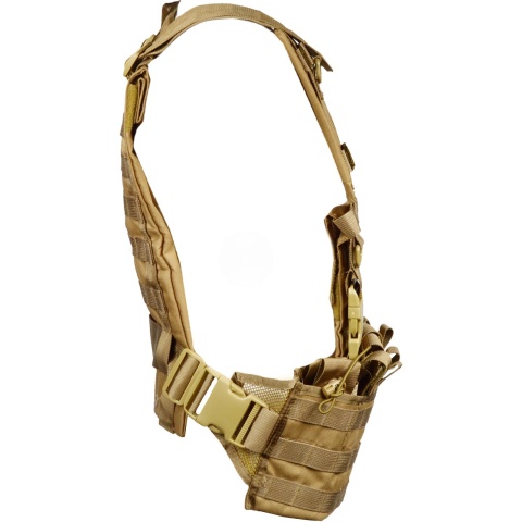 G-Force Warrior 1000D MOLLE Chest Rig - w/ 6 Mag Pouches - COYOTE