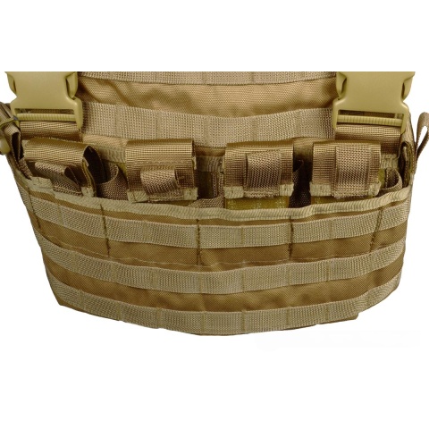 G-Force Warrior 1000D MOLLE Chest Rig - w/ 6 Mag Pouches - COYOTE