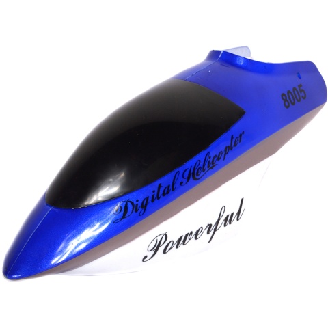 GT Model Head Cover Cabin Canopy Replacement for 3.5 Channel QS8005 Coaxial RC Helicopter - BLUE