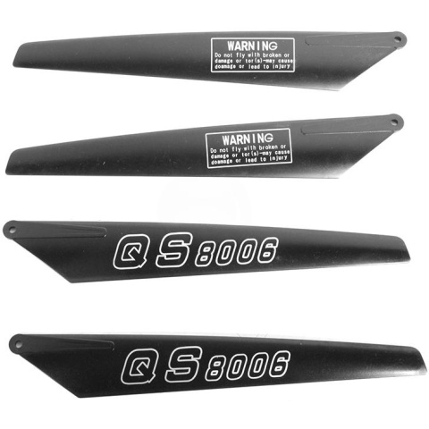 GT Model Set of 4 Replacement Main Rotor Blades for 3.5 Channel QS8006 Coaxial RC Helicopter