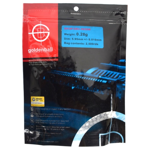 0.28g GoldenBall MaxSlick Seamless Airsoft BBs - 2500rd BAG