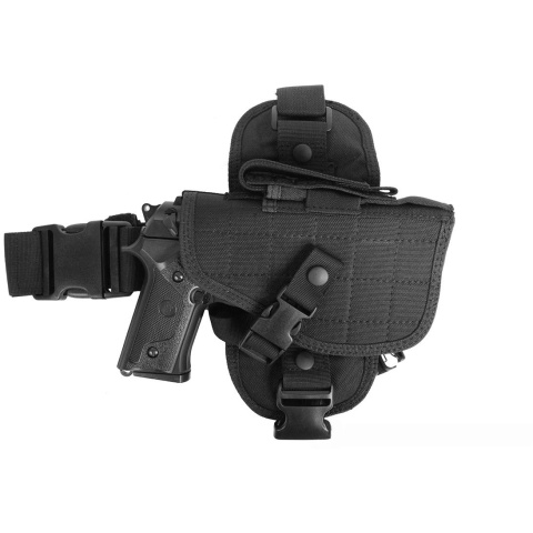 G-Force 1000D Drop Leg Holster w/ Mesh Padding - BLACK - RIGHT HANDED