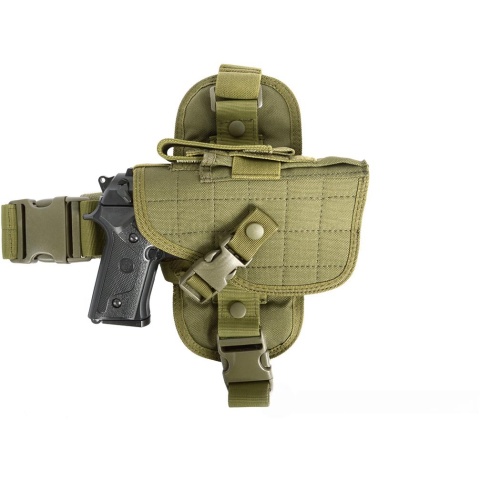 G-Force Drop Leg 1000D Holster w/ Mesh Padding - OD - RIGHT HANDED