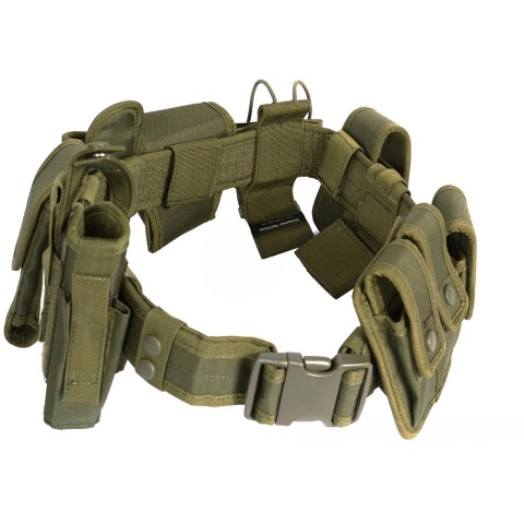 G-Force Police 1000D Utility Belt w/ Holster and Pouches - OD GREEN