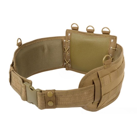NcStar Low-Profile MOLLE Battle Belt w/ Internal QD Combat Belt - TAN