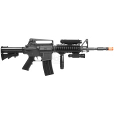 DBoys M4 RIS Full Auto Airsoft AEG w/ PEQ Box + Laser + Grip