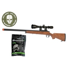 AGM VSR-10 Bolt Action Sniper Rifle w/ 3-9x40 Scope - WOOD