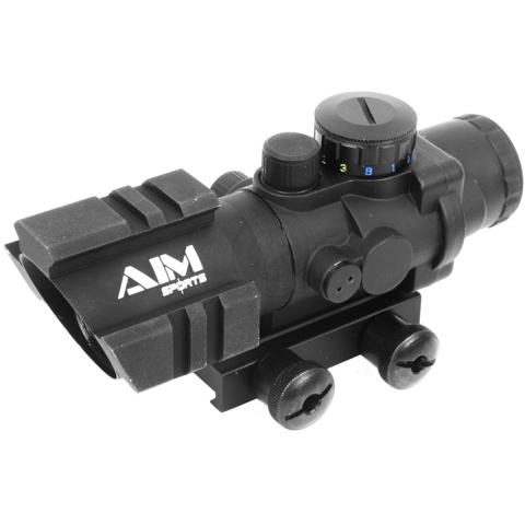 AIM Sports 4x32 Tri-Illuminated Combat Rifle Scope w/ Tri-Weaver Rails