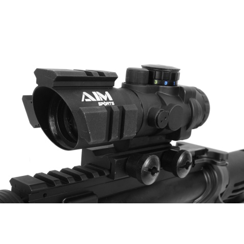 AIM Sports 4x32 Tri-Illuminated Combat Rifle Scope w/ Tri-Weaver Rails