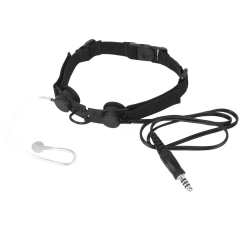 Z-Tactical Tactical Throat Mic w/ Air Tube Earpiece - BLACK
