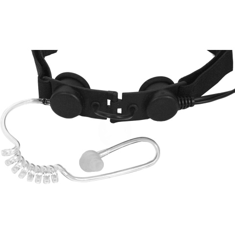 Z-Tactical Tactical Throat Mic w/ Air Tube Earpiece - BLACK