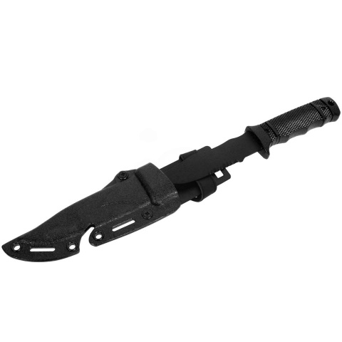 G-Force Combat Rubber Training Knife w/ Tactical Sheath - BLACK