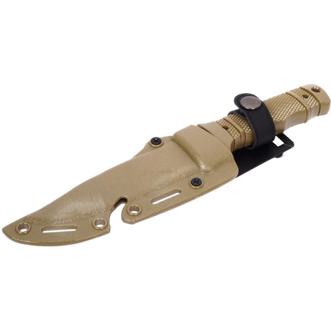 G-Force Combat Rubber Training Knife w/ Tactical Sheath - TAN