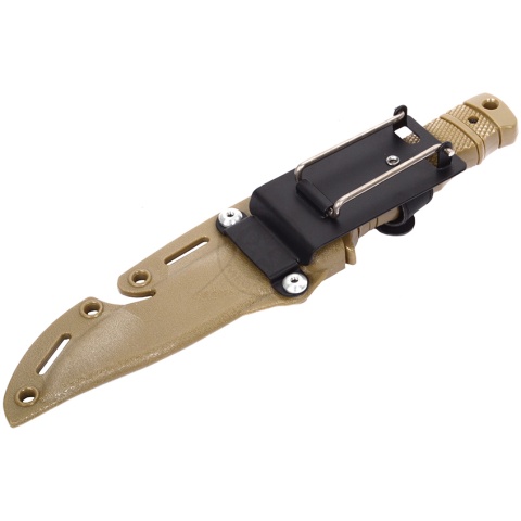G-Force Combat Rubber Training Knife w/ Tactical Sheath - TAN