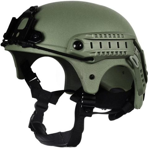G-Force Tactical IBH Airsoft Helmet with NVG Shroud & Side Rails (Color: OD Green)