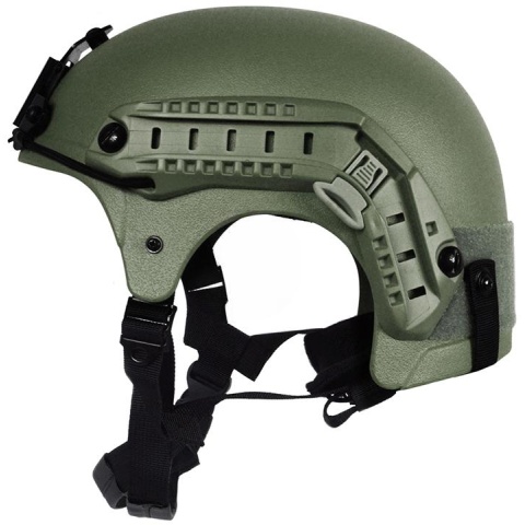 G-Force Tactical IBH Airsoft Helmet with NVG Shroud & Side Rails (Color: OD Green)