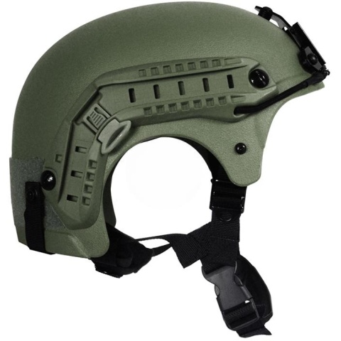 G-Force Tactical IBH Airsoft Helmet with NVG Shroud & Side Rails (Color: OD Green)